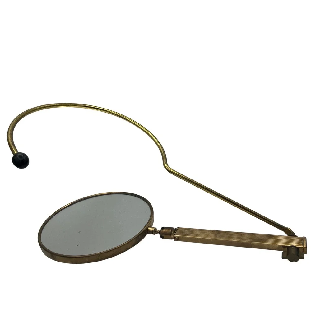 Mid Century Adjustable Rare Vanity mirror brass France‎ 50s Hollywood Regency